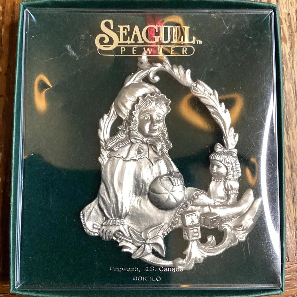 Vintage  Seagull Pewter Ornament Dolls And Toys Christmas